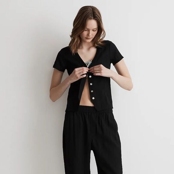 Madewell Tops - NWT Madewell Notched V-Neck Button-Up Top XXS